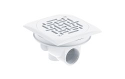 Bonde de fond DESIGN béton/liner blanche