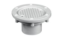 Refoulement taraudé à grille 3319 béton/liner coloris blanc