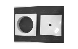 Couvercle et cadre carré à sceller pour skimmer Easy Line coloris blanc